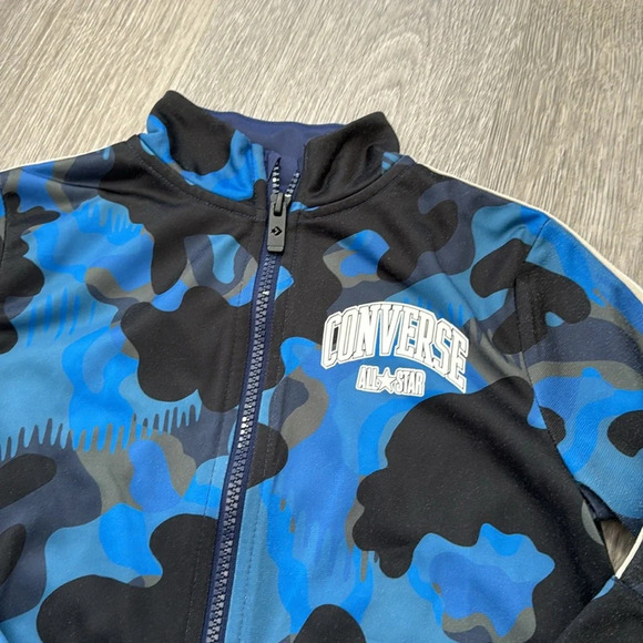 Kid's Blue Zip Up Converse Athletic Track Jacket Size 7 - Picture 2 of 8